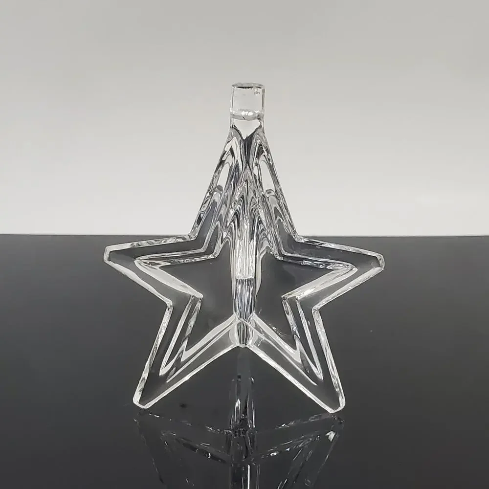 Vintage Val St Lambert Clear Crystal Christmas Star Holiday Ornament Belgium